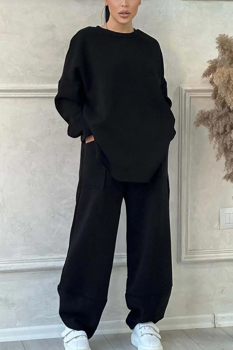 Damen Cozy Oversized Sweat-Set mit geräumigen Taschen und angenehmem Schnitt Stilzeits