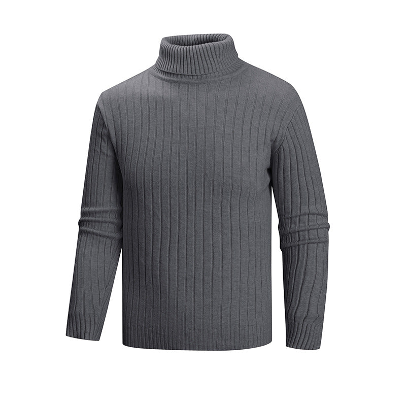 Herren eleganter Pullover mit hohem Kragen und feiner Rippenstruktur Stilzeits