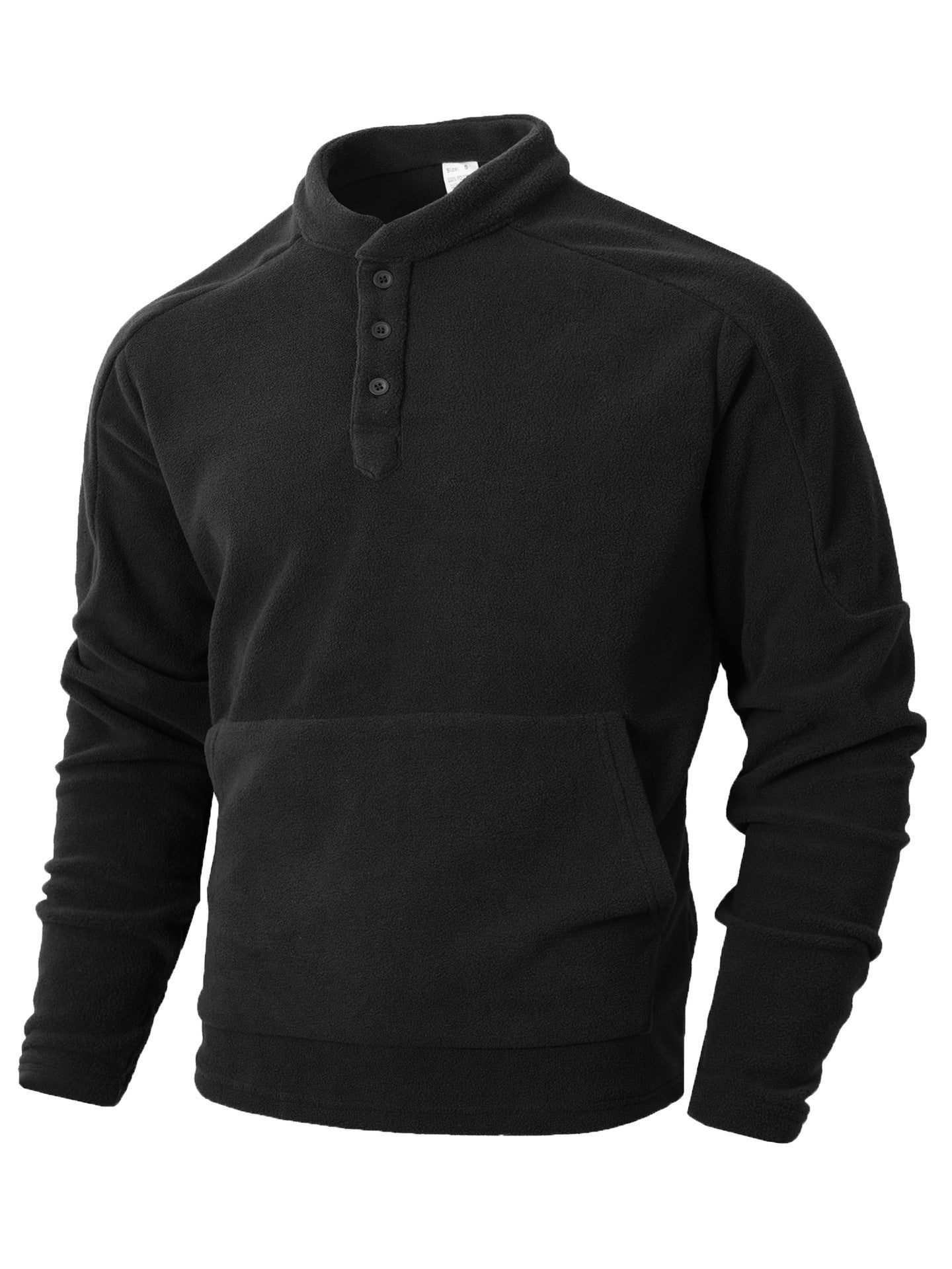 Herren Fleece-Pullover mit modischem Stehkragen und praktischen Knopfdetails Stilzeits