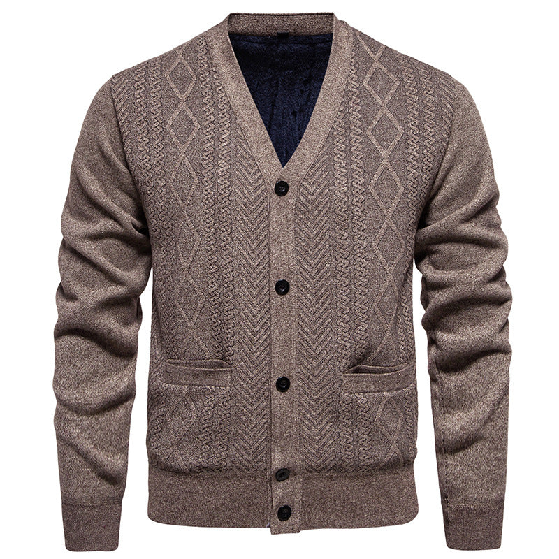 Herren modische Strickjacke mit strukturiertem Muster Stilzeits