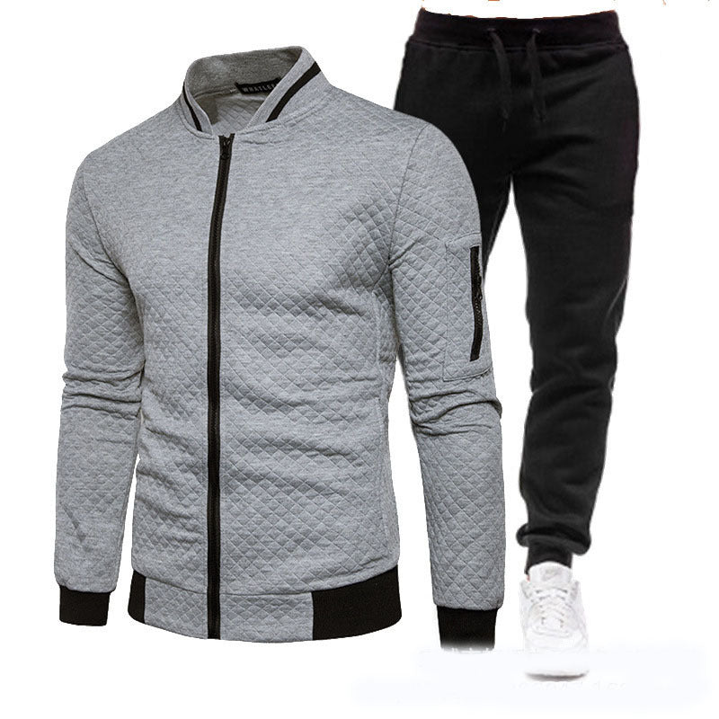 Herren modische Trainingsjacke mit Stehkragen und Sporthose Stilzeits