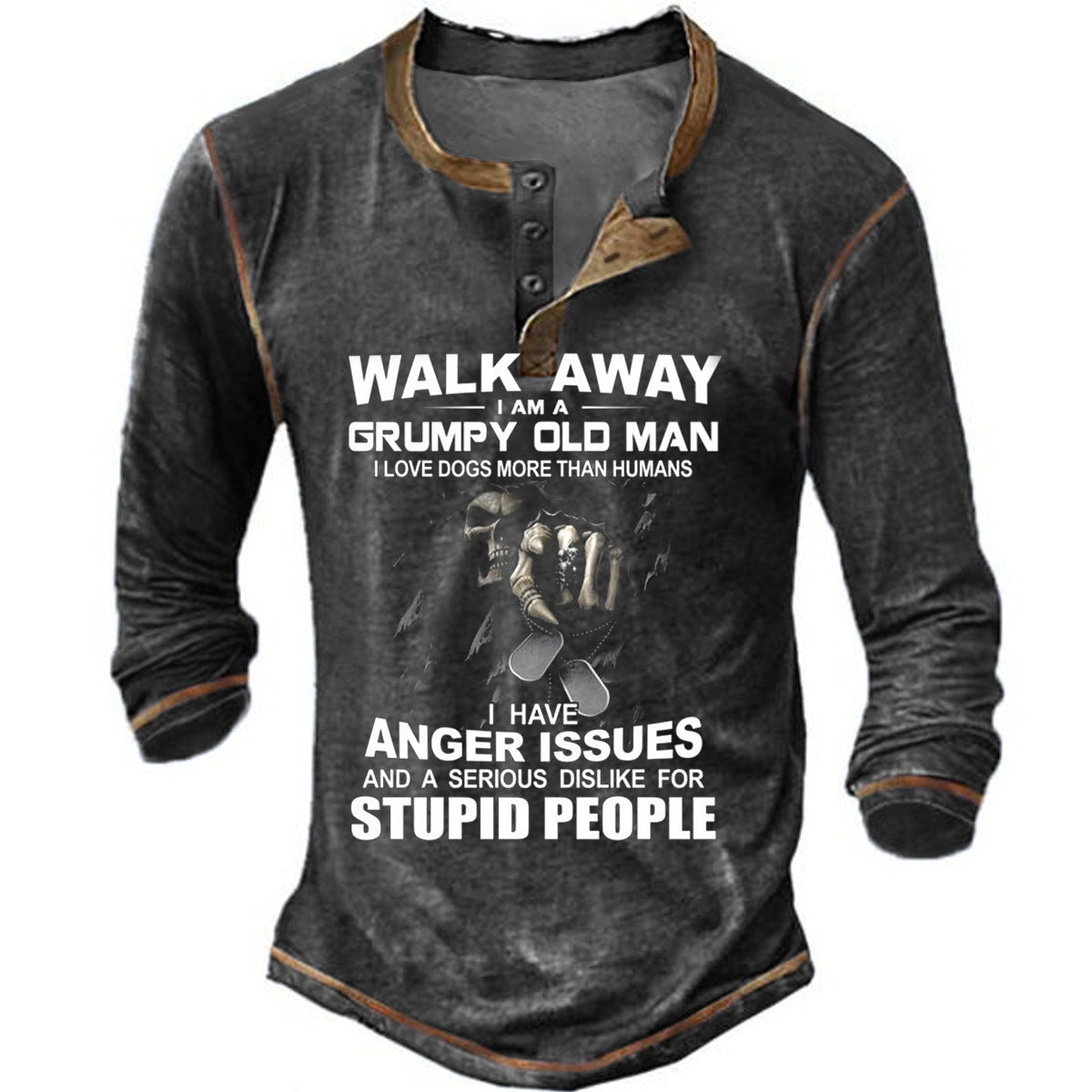Herren Langarmshirt mit originellem Spruchdesign Stilzeits
