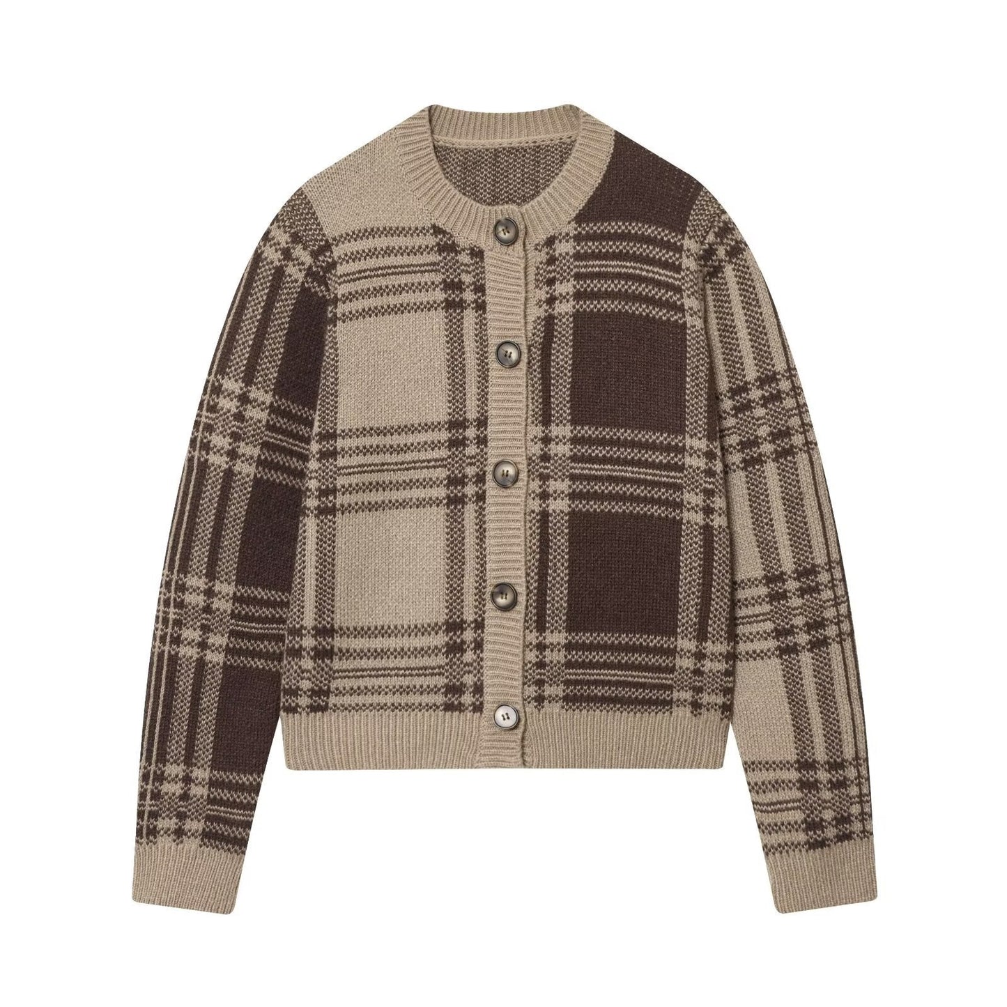 Damen Gemusterte Strickjacke mit Knopfdetails Stilzeits