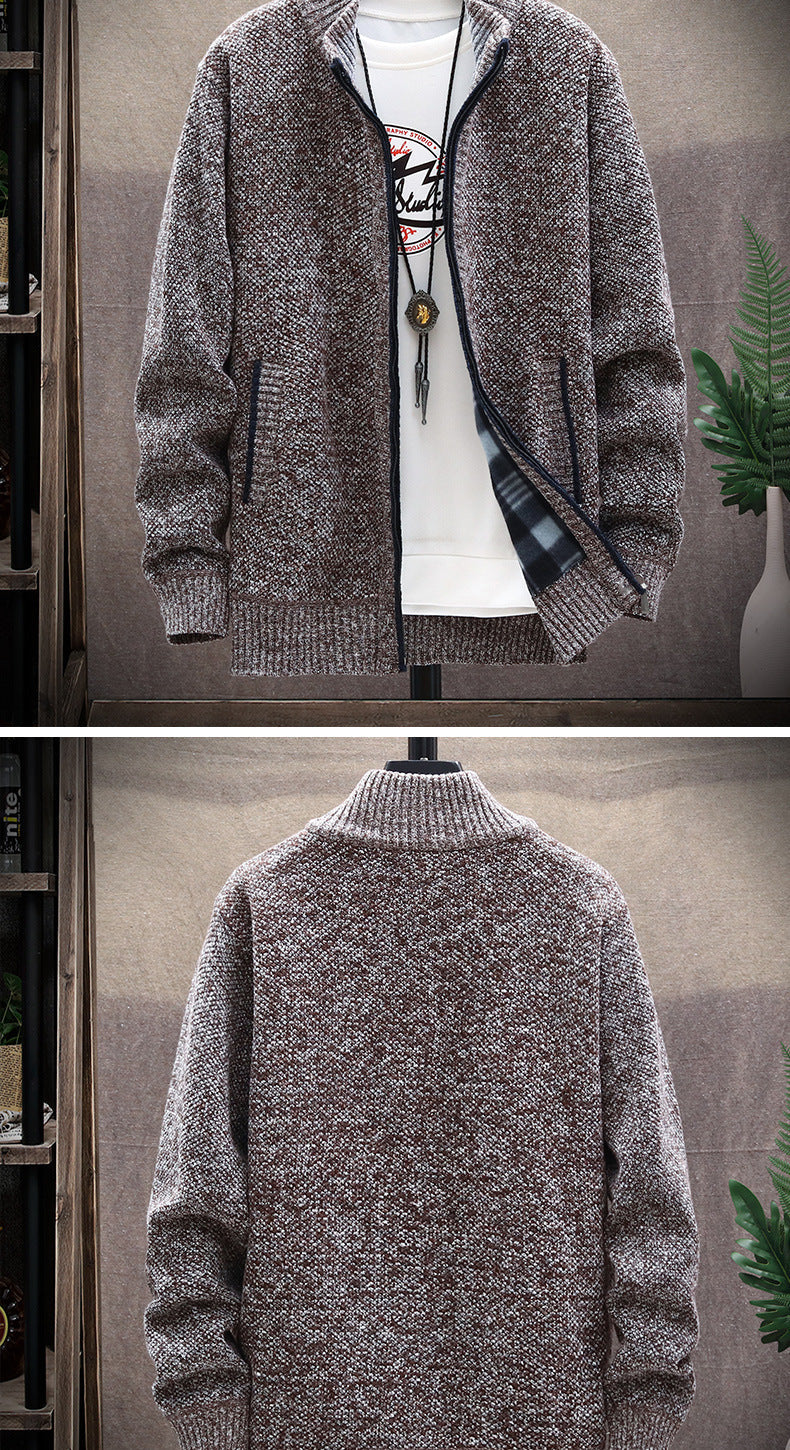 Herren Strickjacke mit Stehkragen und Taschen Stilzeits