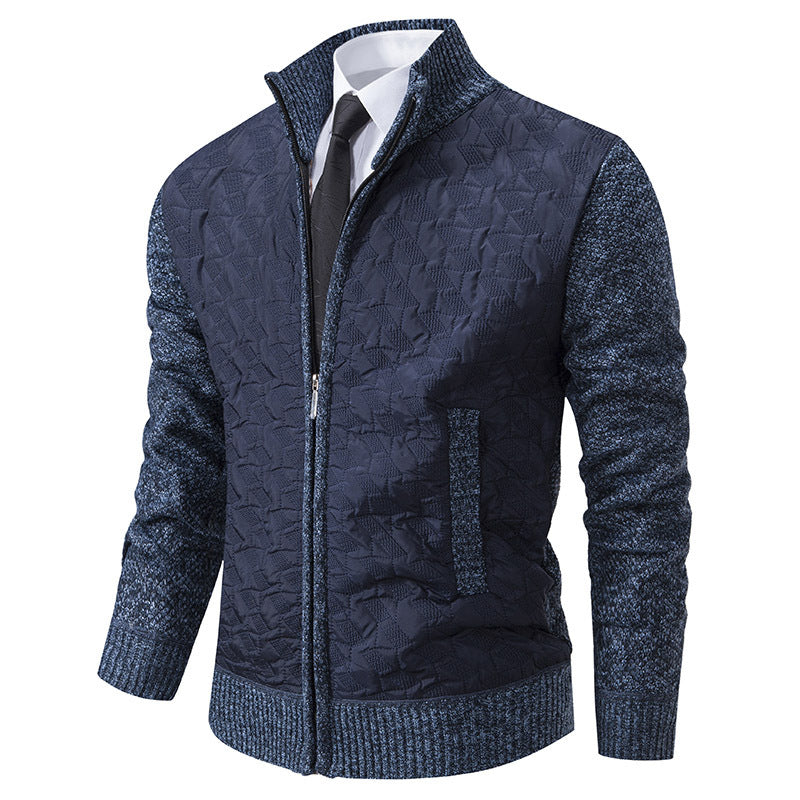 Herren stylische Steppjacke mit strukturiertem Obermaterial und hohem Kragen Stilzeits