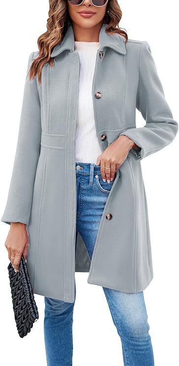 Damen klassischer Wollmantel mit modischem Schnitt und funktionalen Details Stilzeits