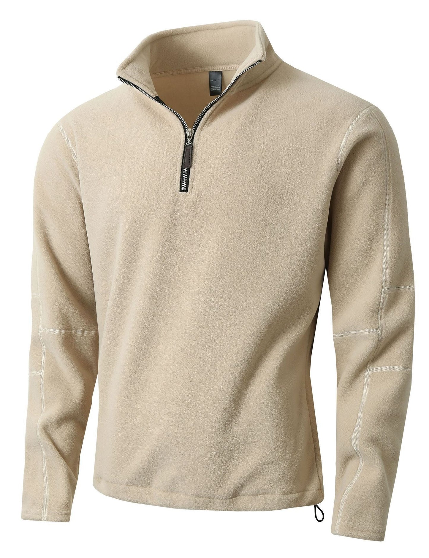 Herren Fleece-Pullover mit halblangem Reißverschluss und Stehkragen Stilzeits