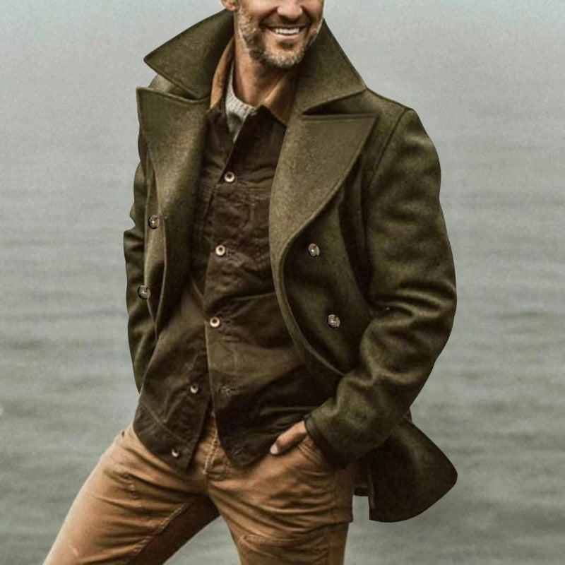 Herren Elegante Wool Peacoat Stilzeits