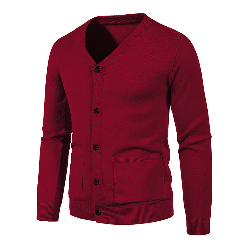 Herren Eleganter V-Ausschnitt Strickcardigan Stilzeits
