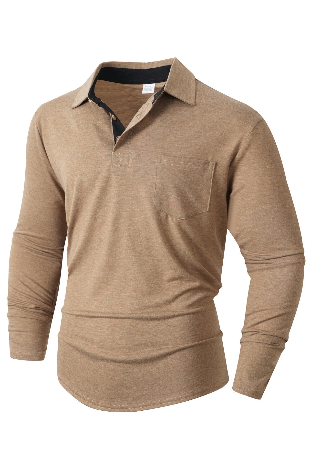 Herren elegantes Langarm Poloshirt mit modernem Kragen und leichtem Stretch Stilzeits