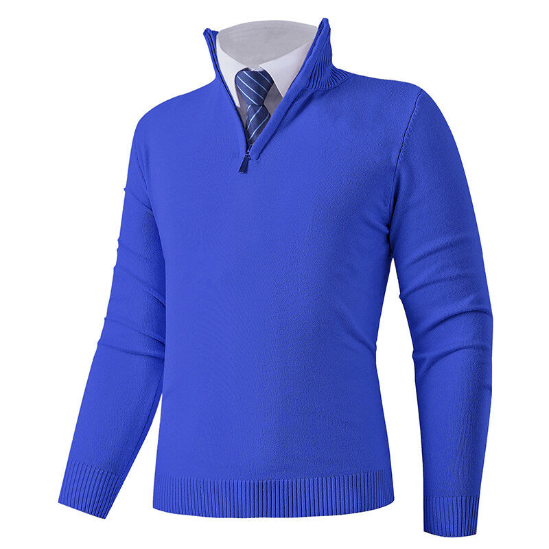 Herren Strickpullover mit modernem Reißverschluss und elastischem Saum Stilzeits