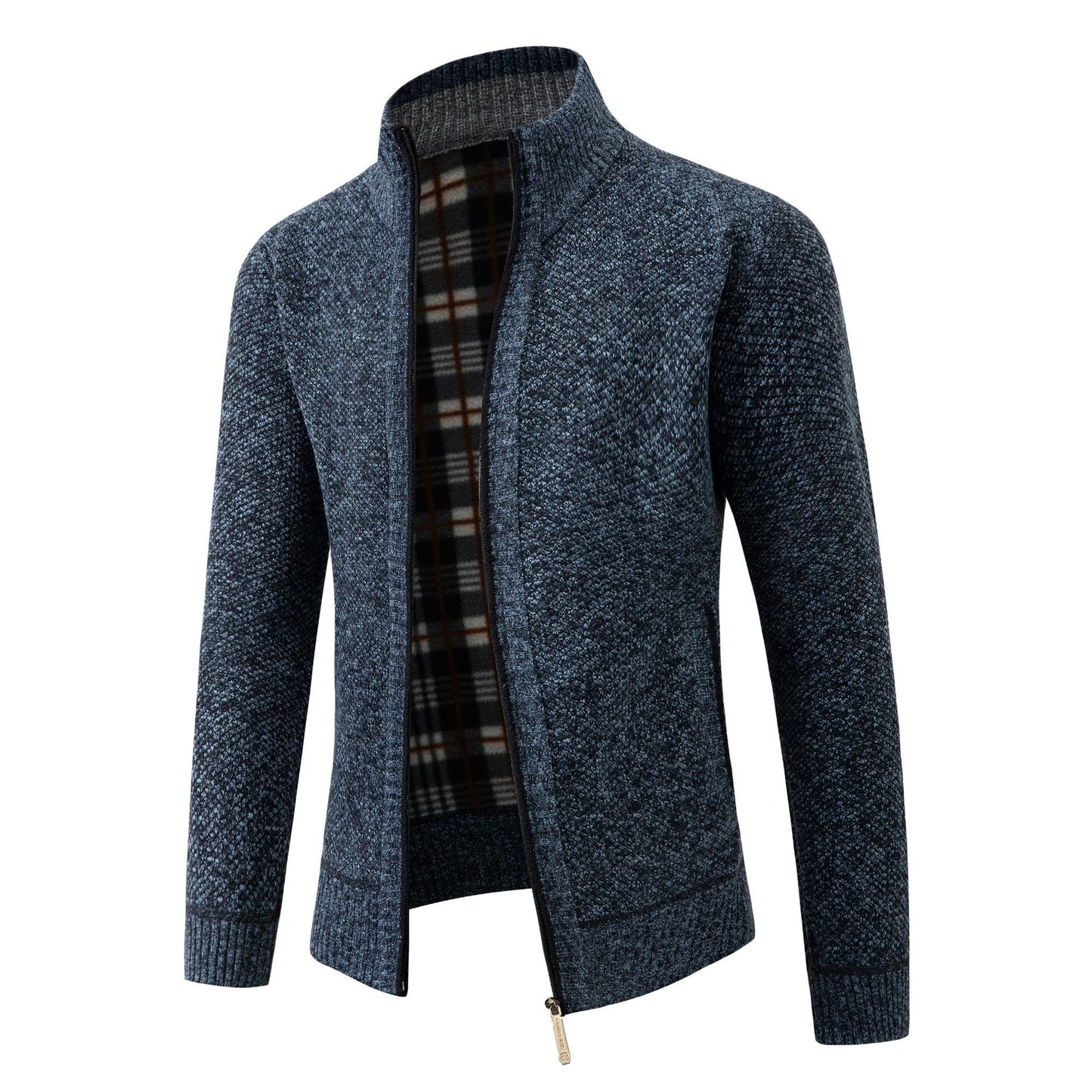 Herren Strickjacke mit modernem Stehkragen und klassischem Innenfutter Stilzeits