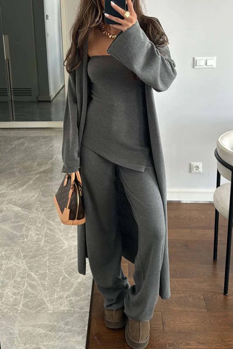 Damen Bequemes Strickanzug Set Stilzeits
