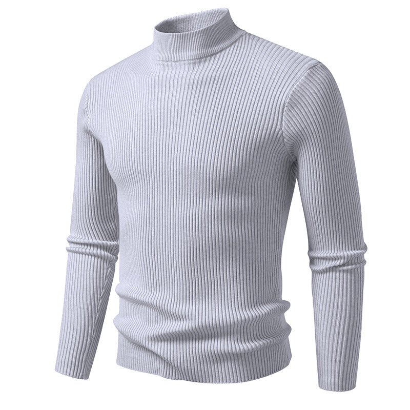 Herren Rollkragenpullover aus hochwertiger Stretch-Wolle mit Rippstruktur Stilzeits