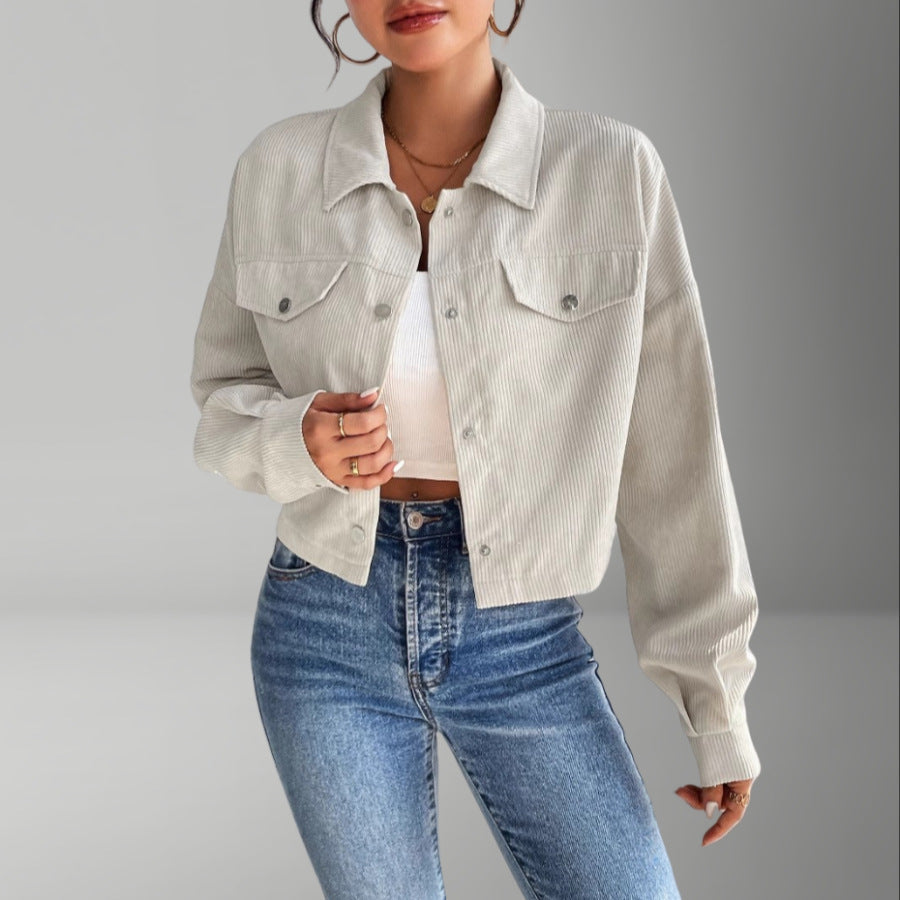 Damen Kurzjacke aus cordartigem Material Stilzeits