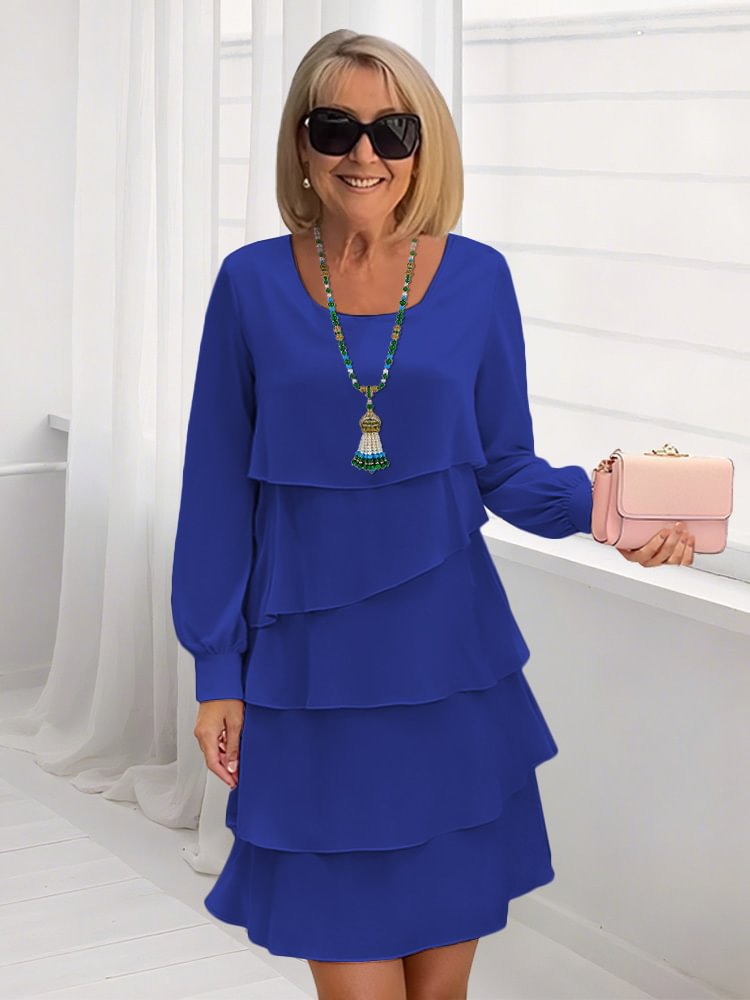 Damen Cerulean-Farbige Layered Kleider Stilzeits
