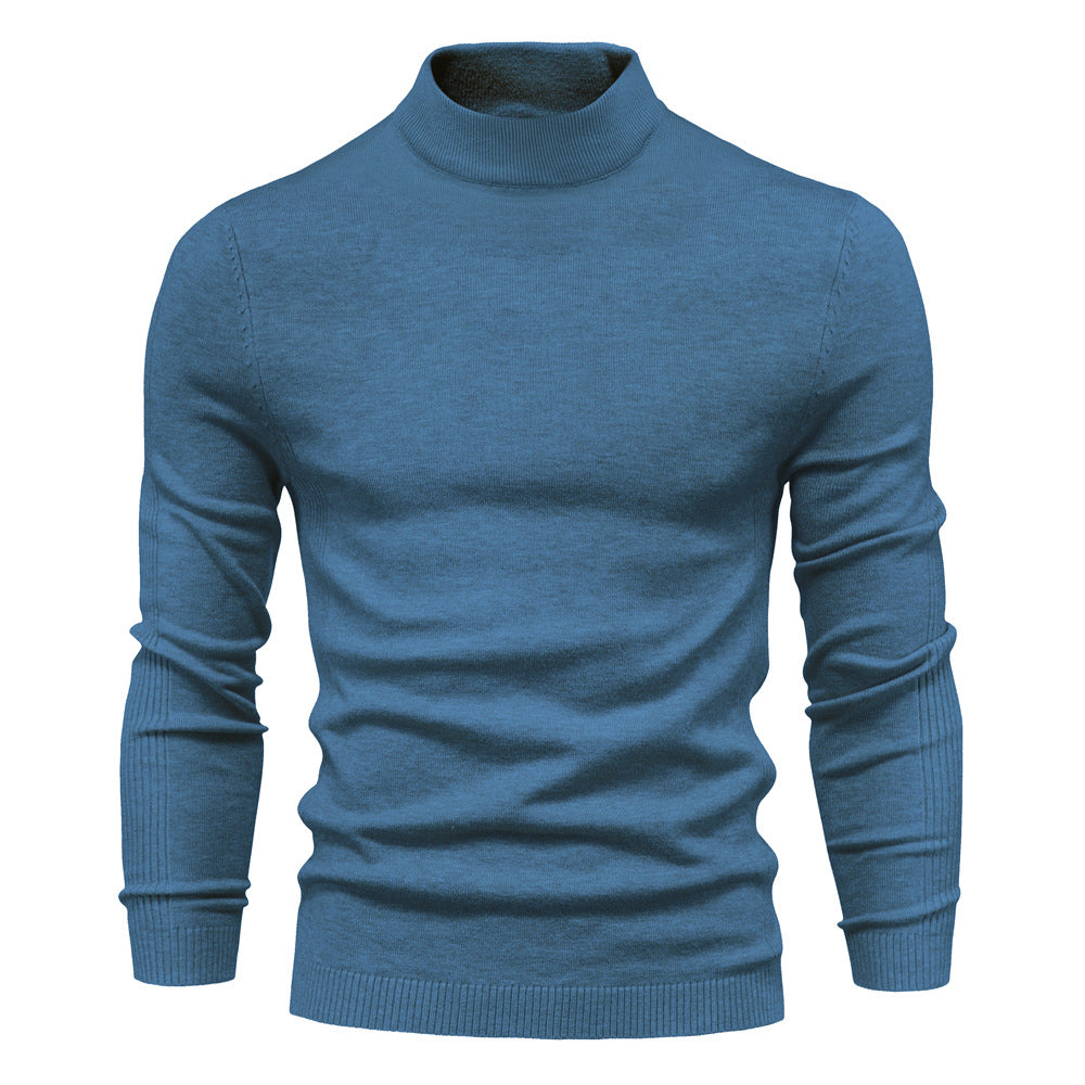 Herren komfortabler Rollkragenpullover aus weichem Strick Stilzeits
