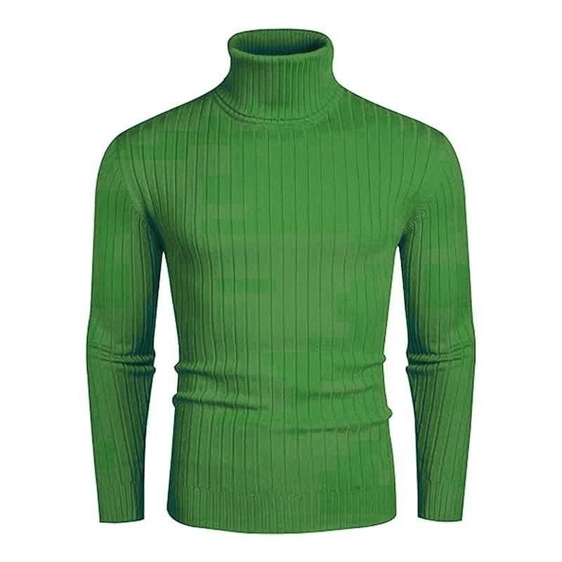 Herren eleganter Rollkragenpullover aus feinem Rippenstrick Stilzeits