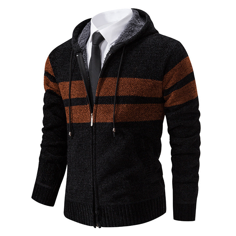 Herren Kapuzenpullover mit modernem Reißverschluss und praktischem Fleecefutter Stilzeits