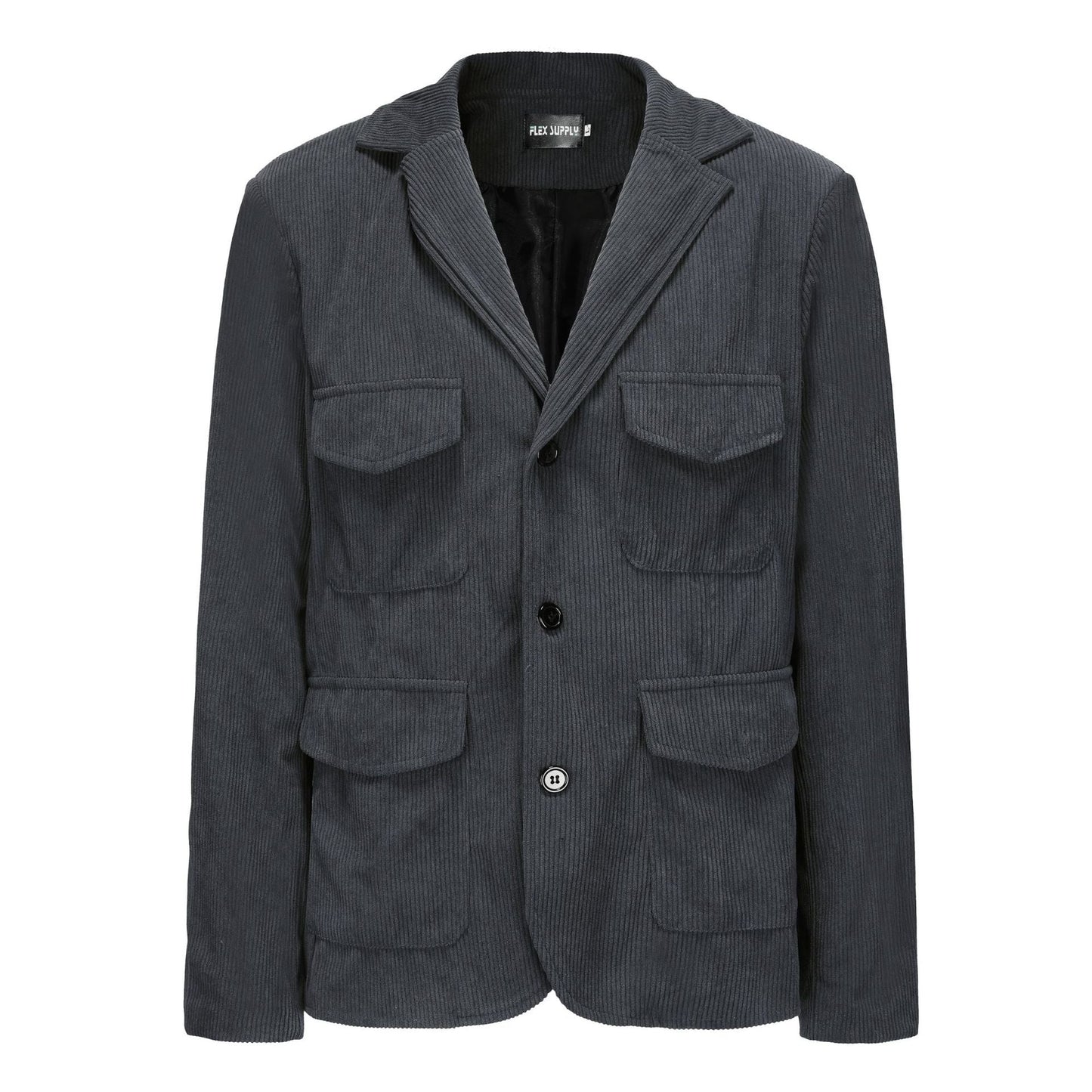 Damen lässige Cordjacke mit aufgesetzten Taschen Stilzeits