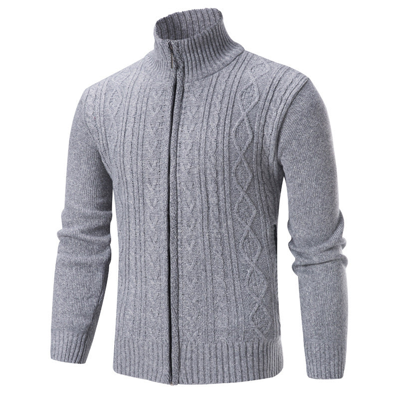 Herren modischer Strickpullover mit Stehkragen Stilzeits