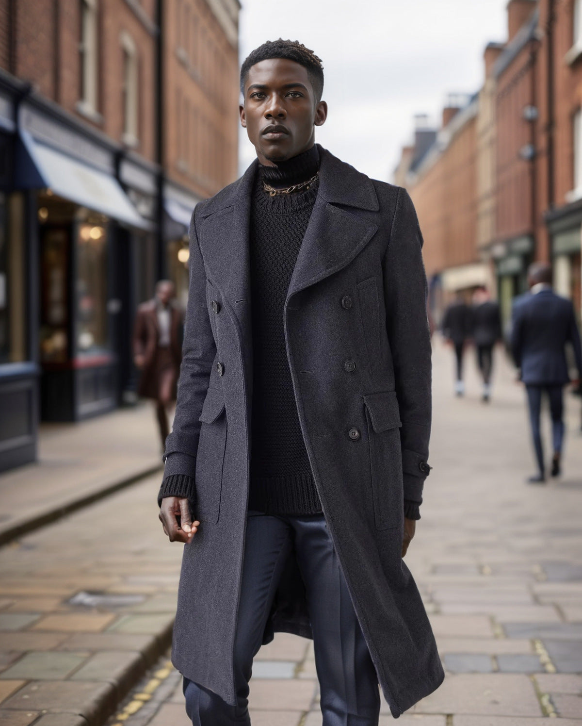 Herren klassischer Dufflecoat mit doppeltem Knopfverschluss und praktischen Taschen Stilzeits