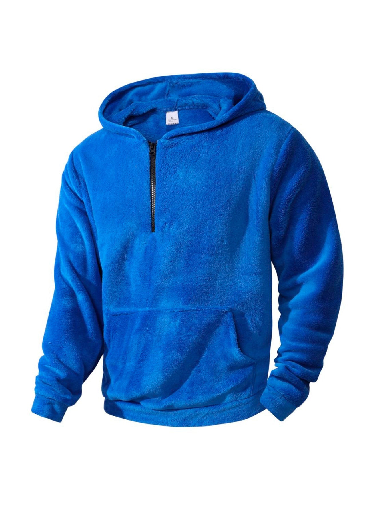 Herren Fleece-Hoodie mit innovativem halblangem Reißverschluss Stilzeits