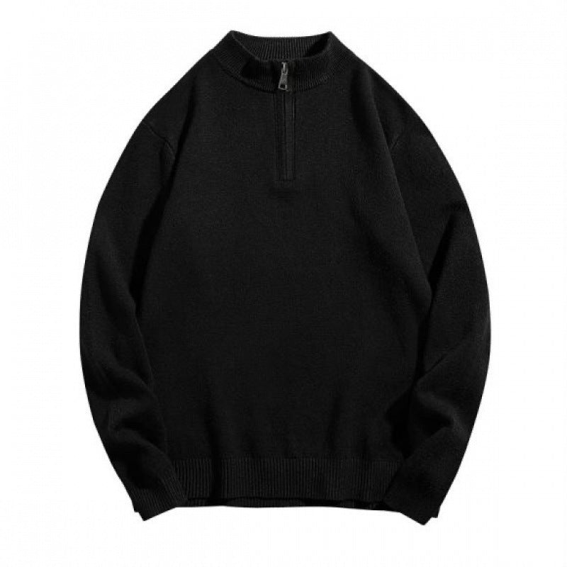 Herren gemütlicher Rollkragenpullover mit Reißverschluss Stilzeits