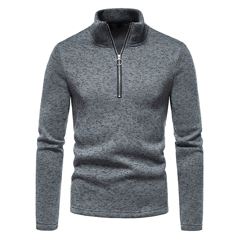 Herren sportlicher Pullover mit hohem Kragen und innovativem Reißverschluss Stilzeits