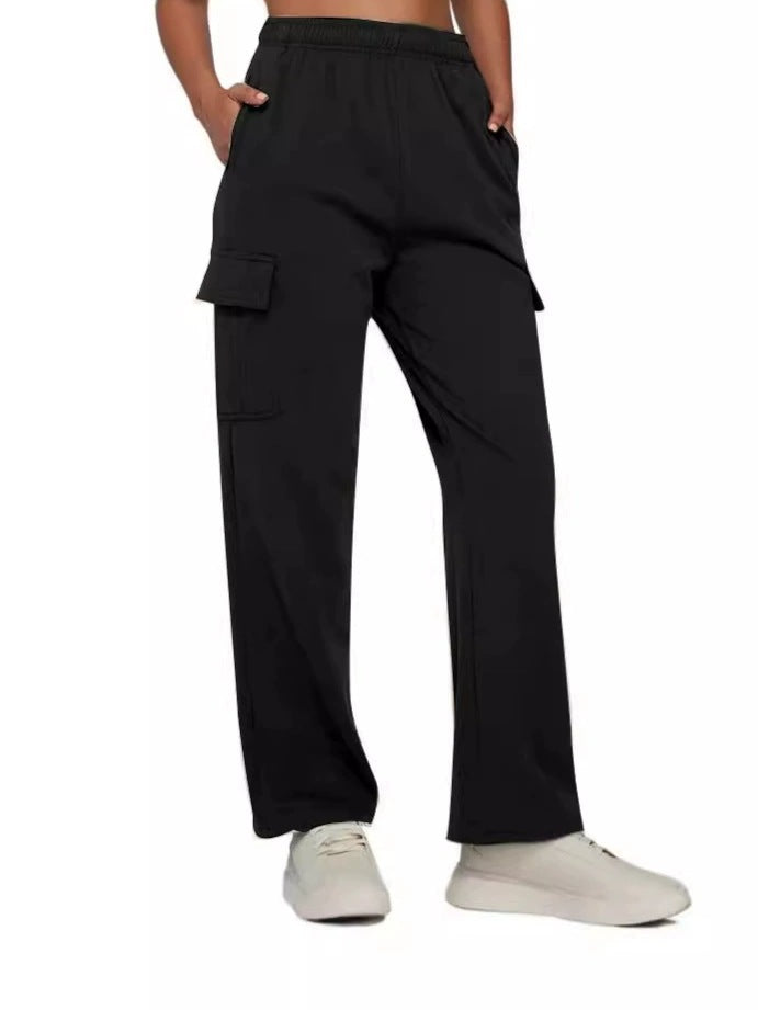 Damen Cargo-Hose mit weitem Bein und praktischen Seitentaschen Stilzeits