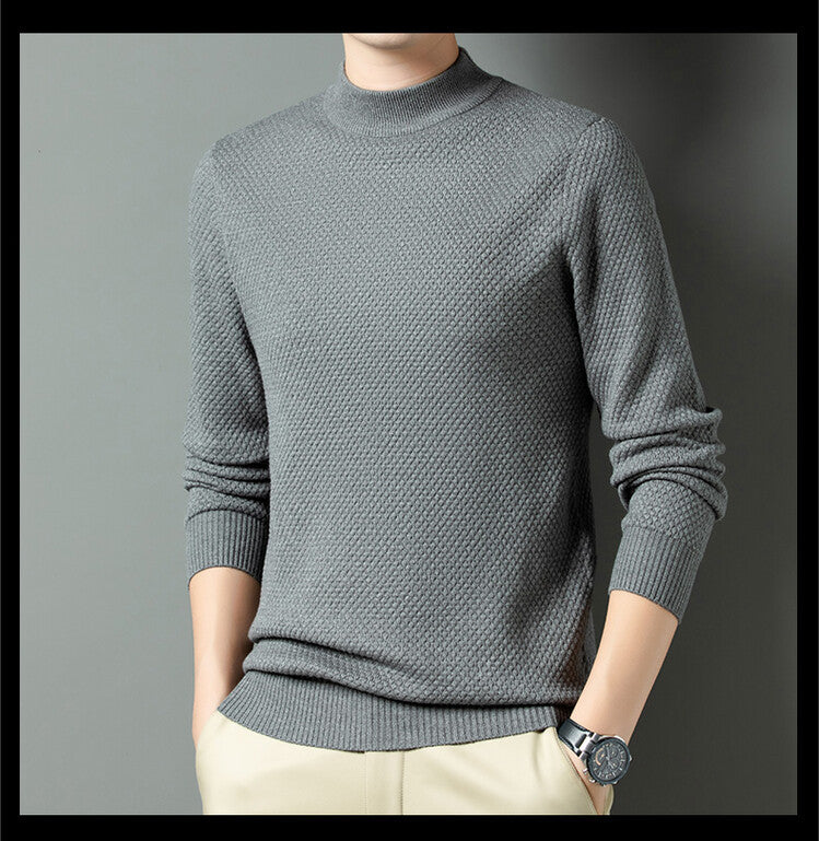 Herren Strukturierter Rollkragenpullover aus hochwertiger Baumwolle Stilzeits