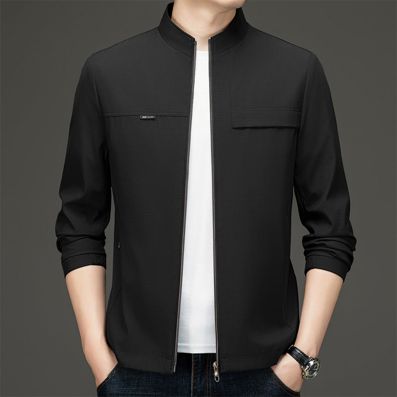 Herren elegante und sportliche Übergangsjacke mit Stehkragen Stilzeits