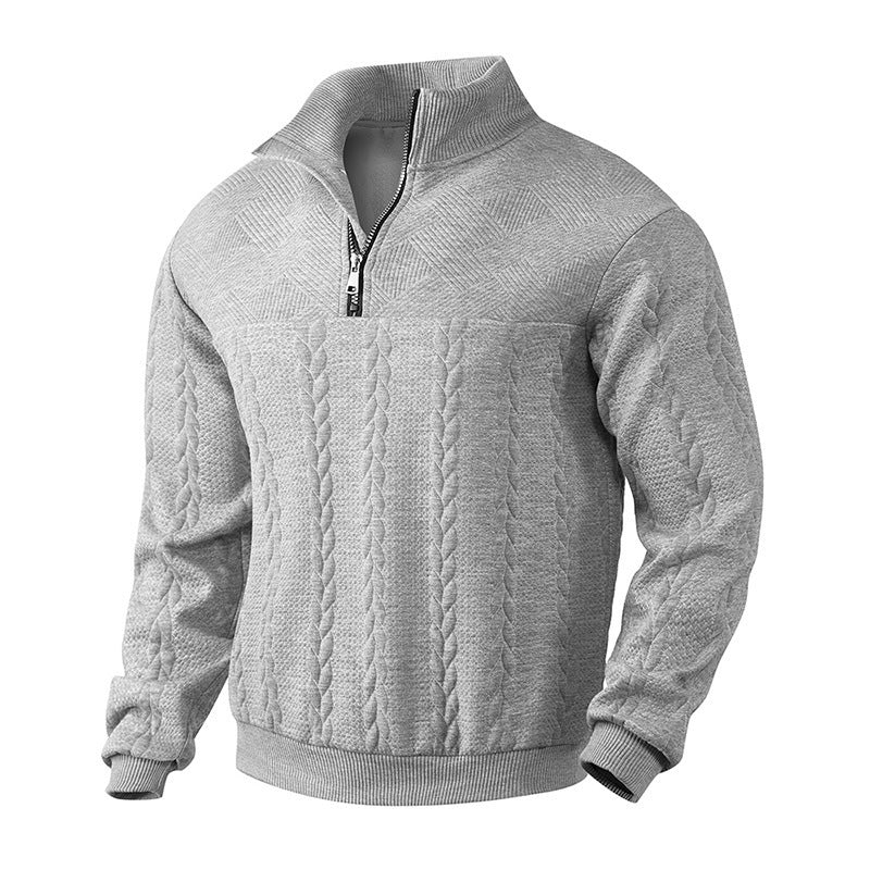 Herren Stehkragen Pullover mit strukturiertem Design Stilzeits