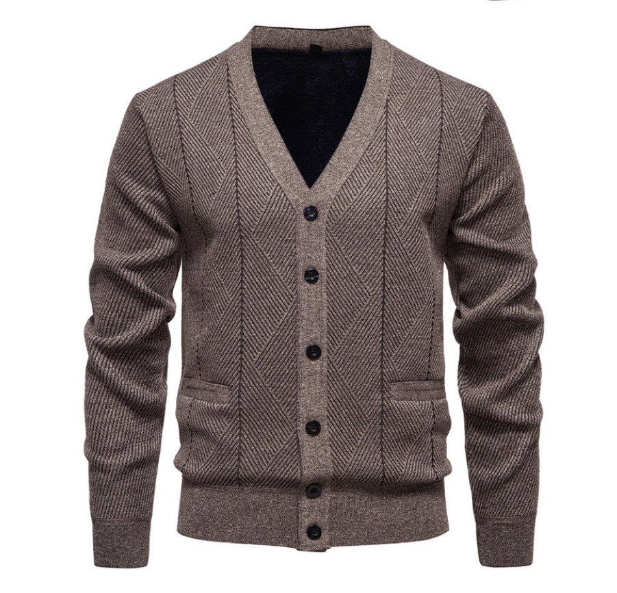 Herren modische Strickjacke mit einzigartigem Rautenmuster Stilzeits
