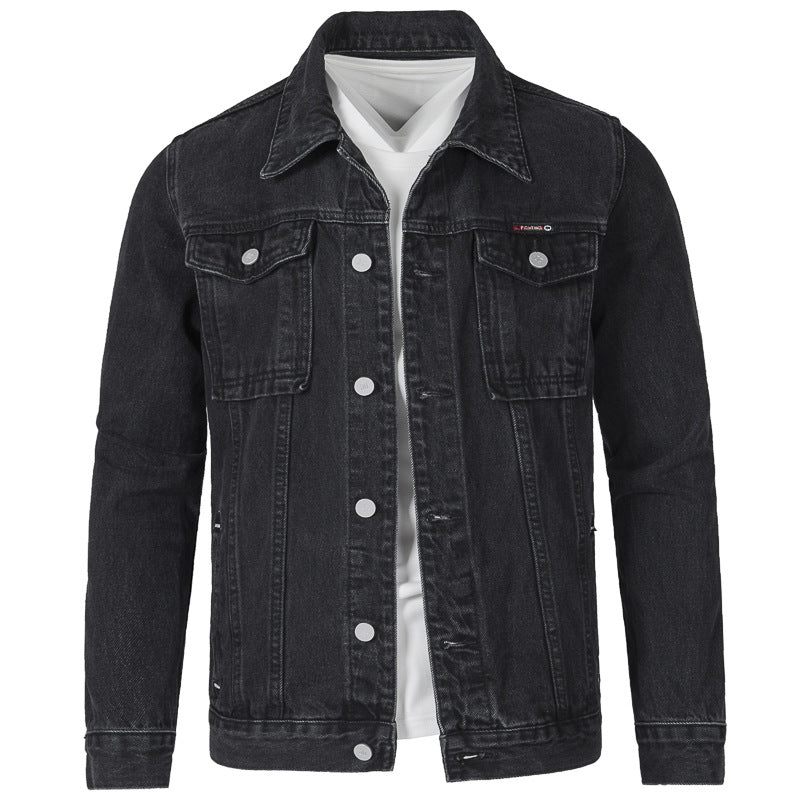 Herren Jeansjacke im modernen Slim-Fit Design mit praktischen Taschen und robusten Nieten Stilzeits