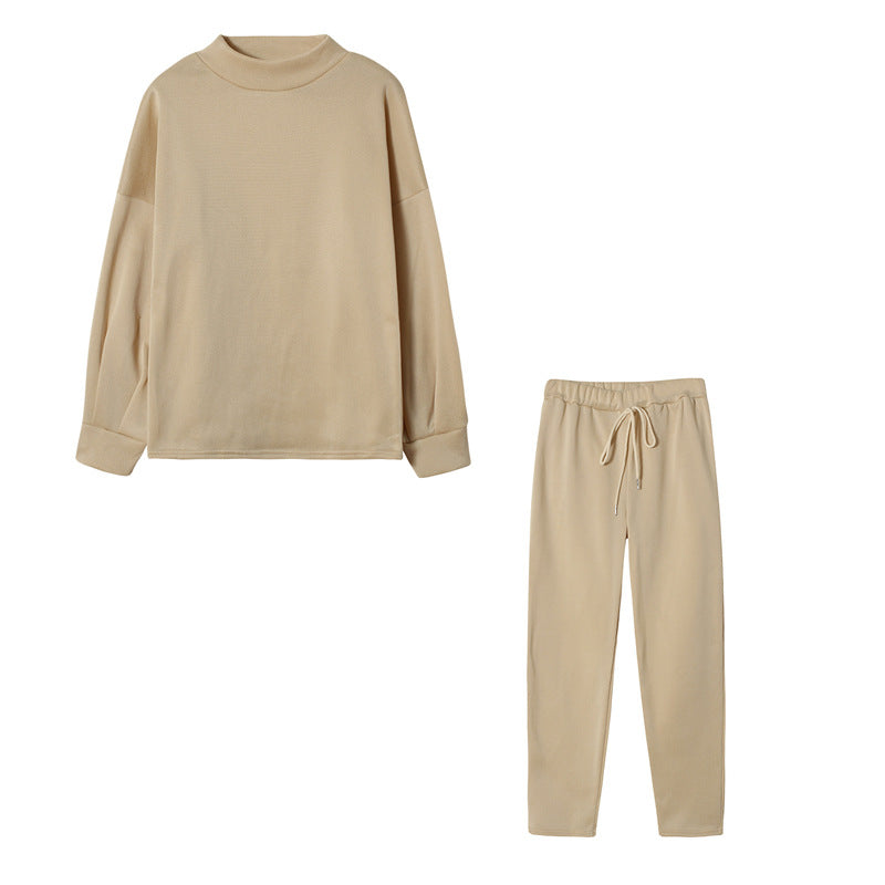 Damen Sportliches Jogginganzug-Set mit komfortablem Schnitt und hohem Kragen Stilzeits