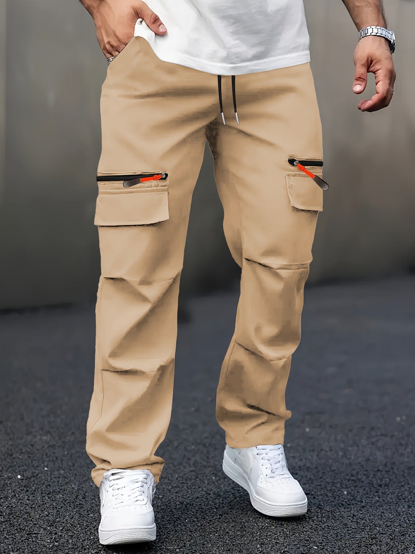 Herren cargo Hose mit innovativen Taschen und elastischem Bund Hedi-Mode