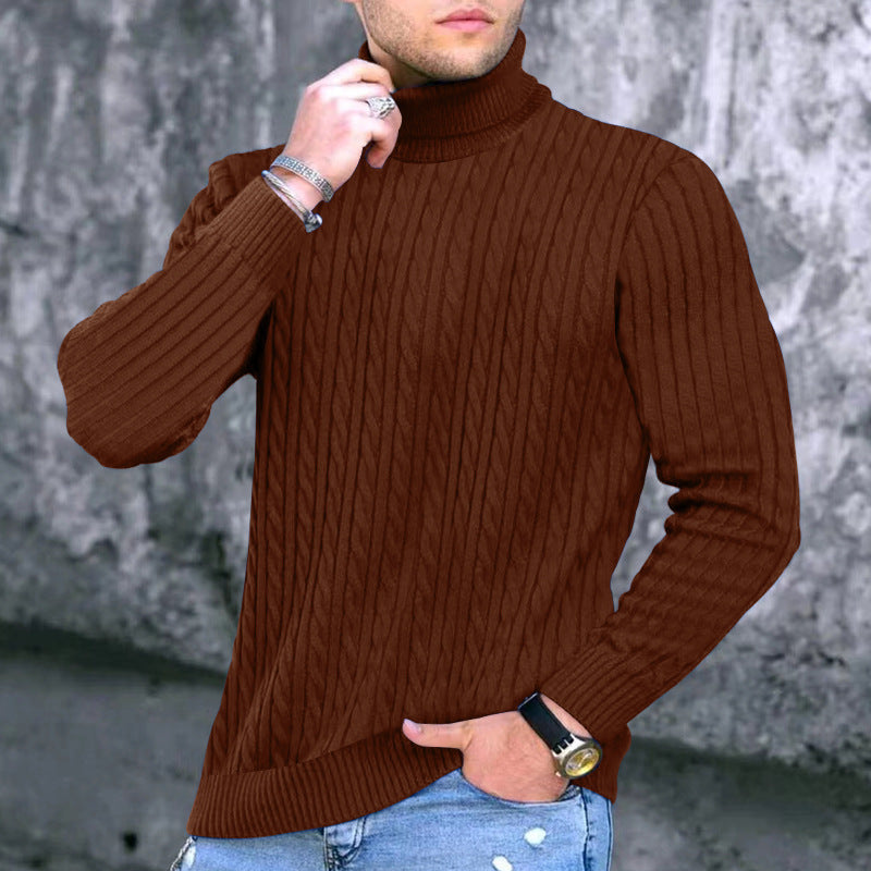 Herren moderner Rollkragenpullover mit strukturiertem Design Stilzeits