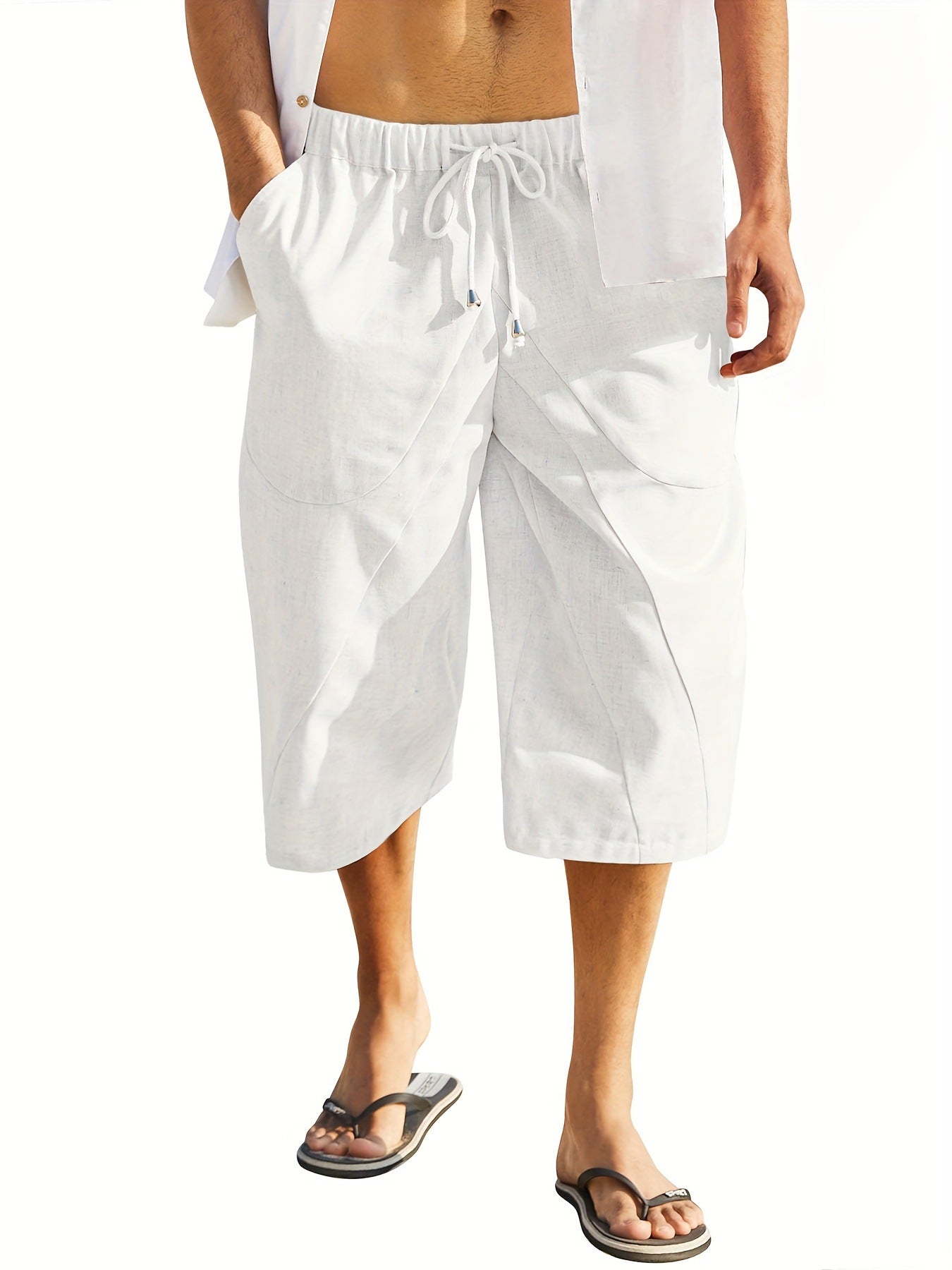 Herren lässige Freizeithosen mit elastischem Bund und seitlichen Eingrifftaschen Stilzeits