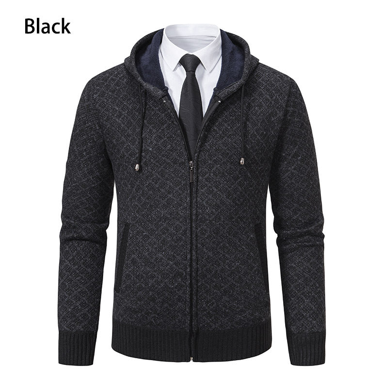 Herren modische Sweatjacke mit Kapuze und elegantem Muster Stilzeits