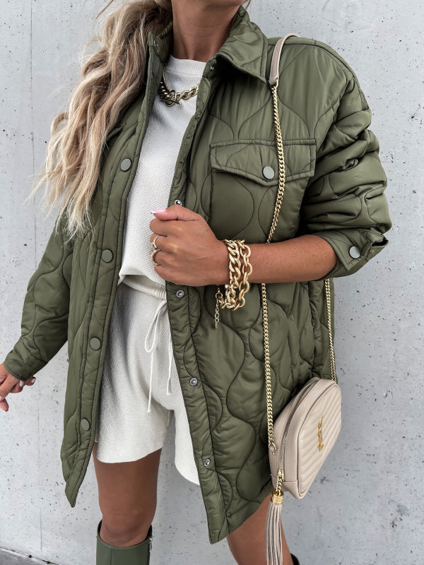 Damen gesteppte Übergangsjacke mit praktischen Taschen Stilzeits