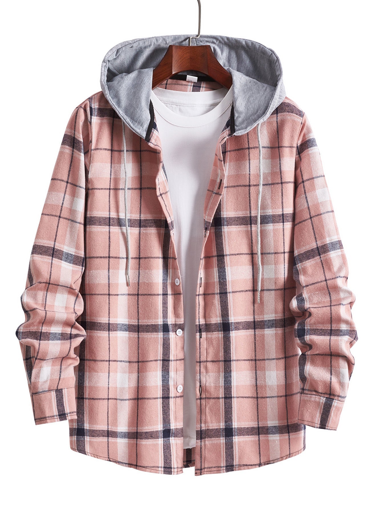 Herren Overshirt mit Kapuze im modernen Karo-Design Stilzeits