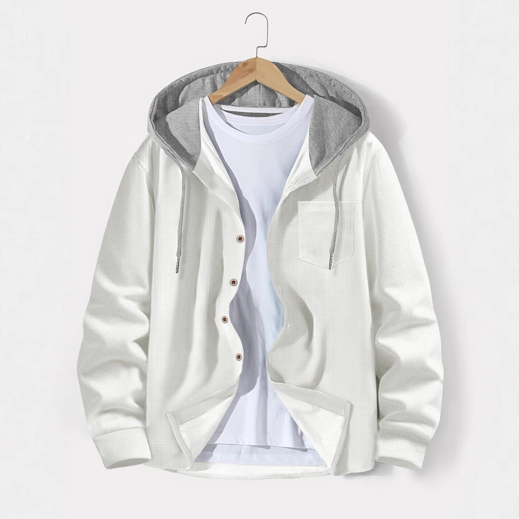 Herren lässige Jacke mit Kapuze und Karomuster Stilzeits