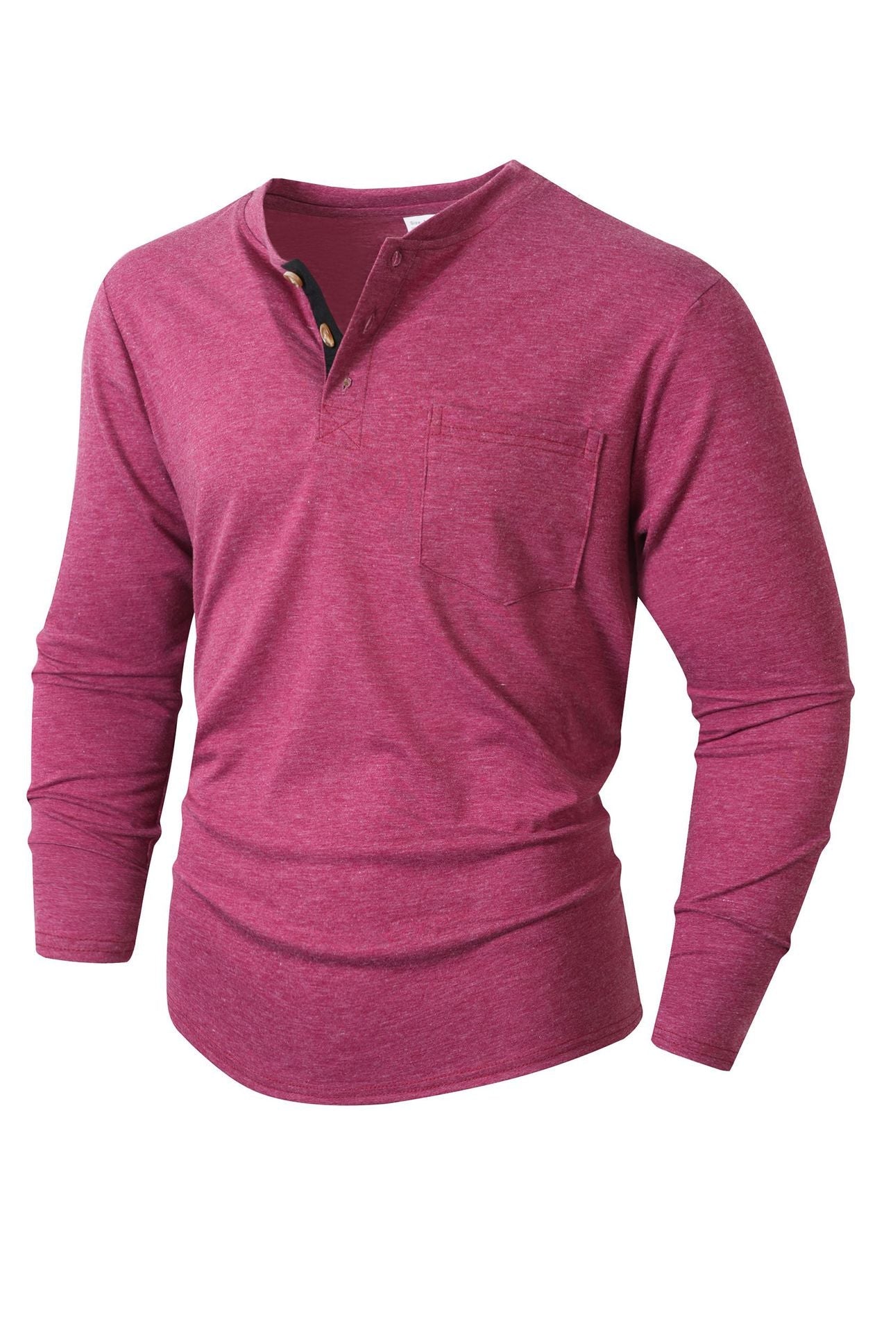 Herren langärmliges Henley-Shirt Stilzeits