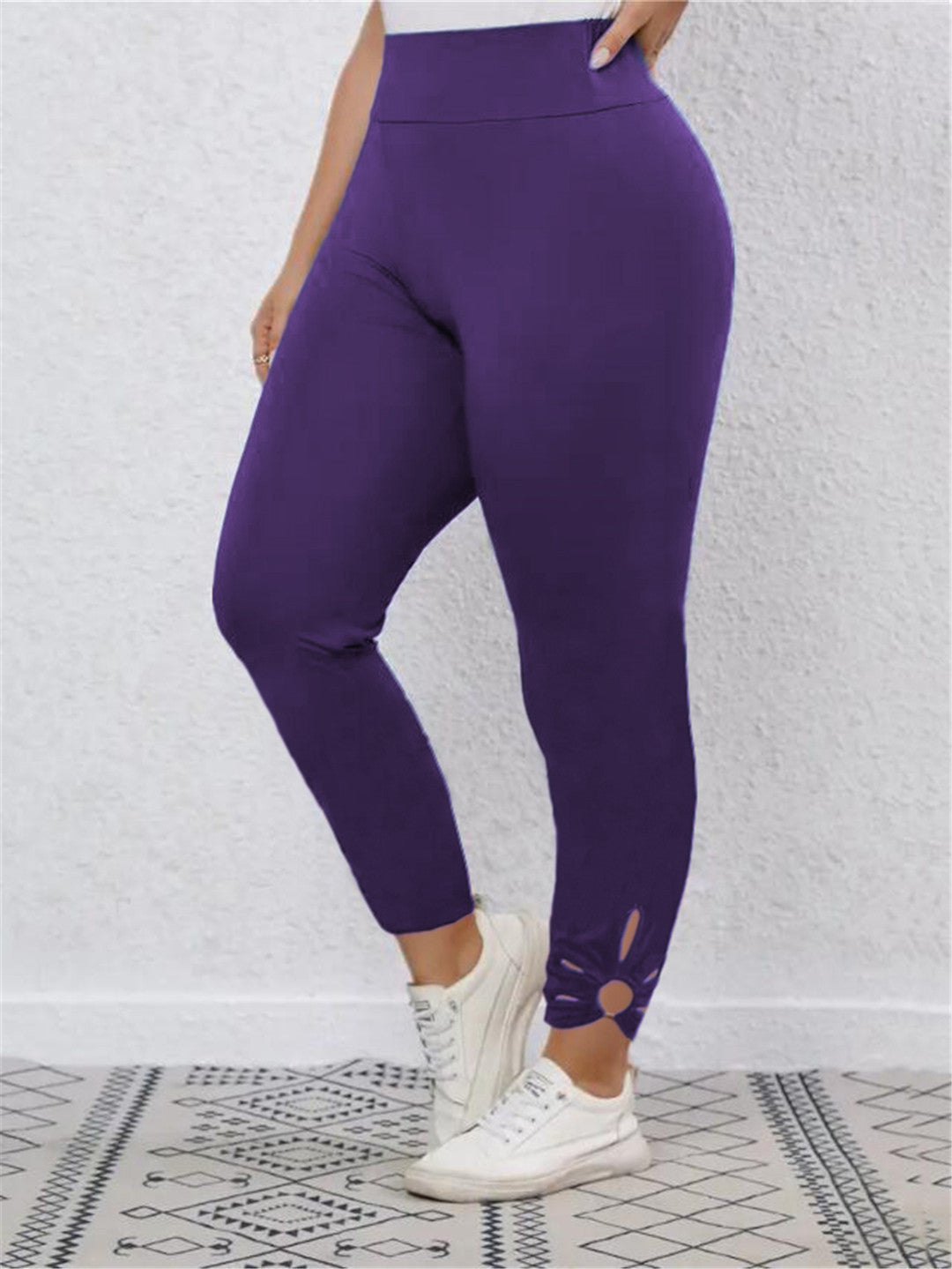Damen Hochbundige Leggings mit stilvollen Schnittdetails Stilzeits