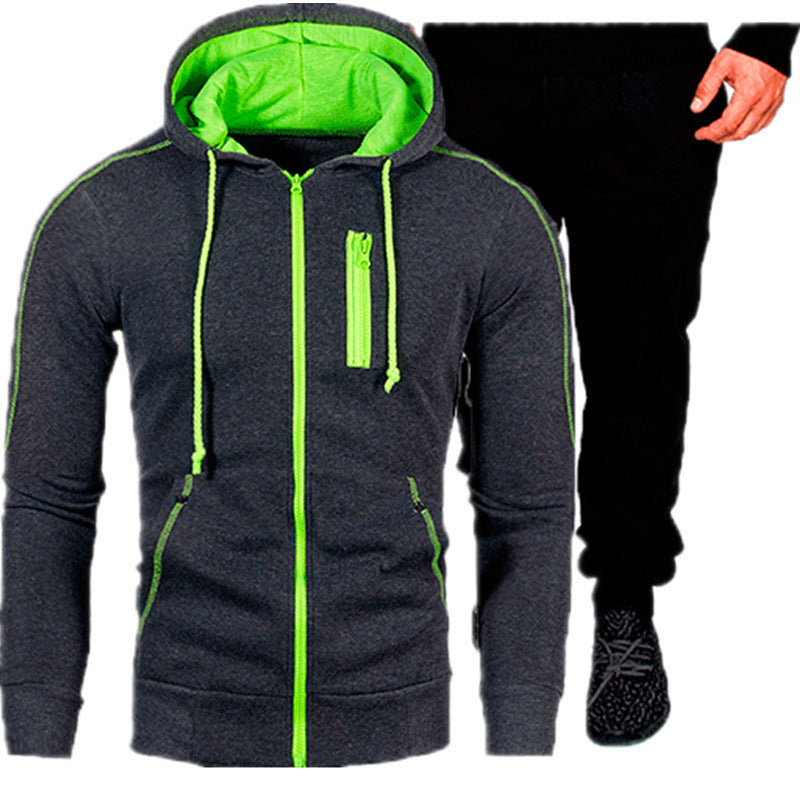 Herren sportliches Kapuzenjacken- und Jogginghosen-Set Stilzeits