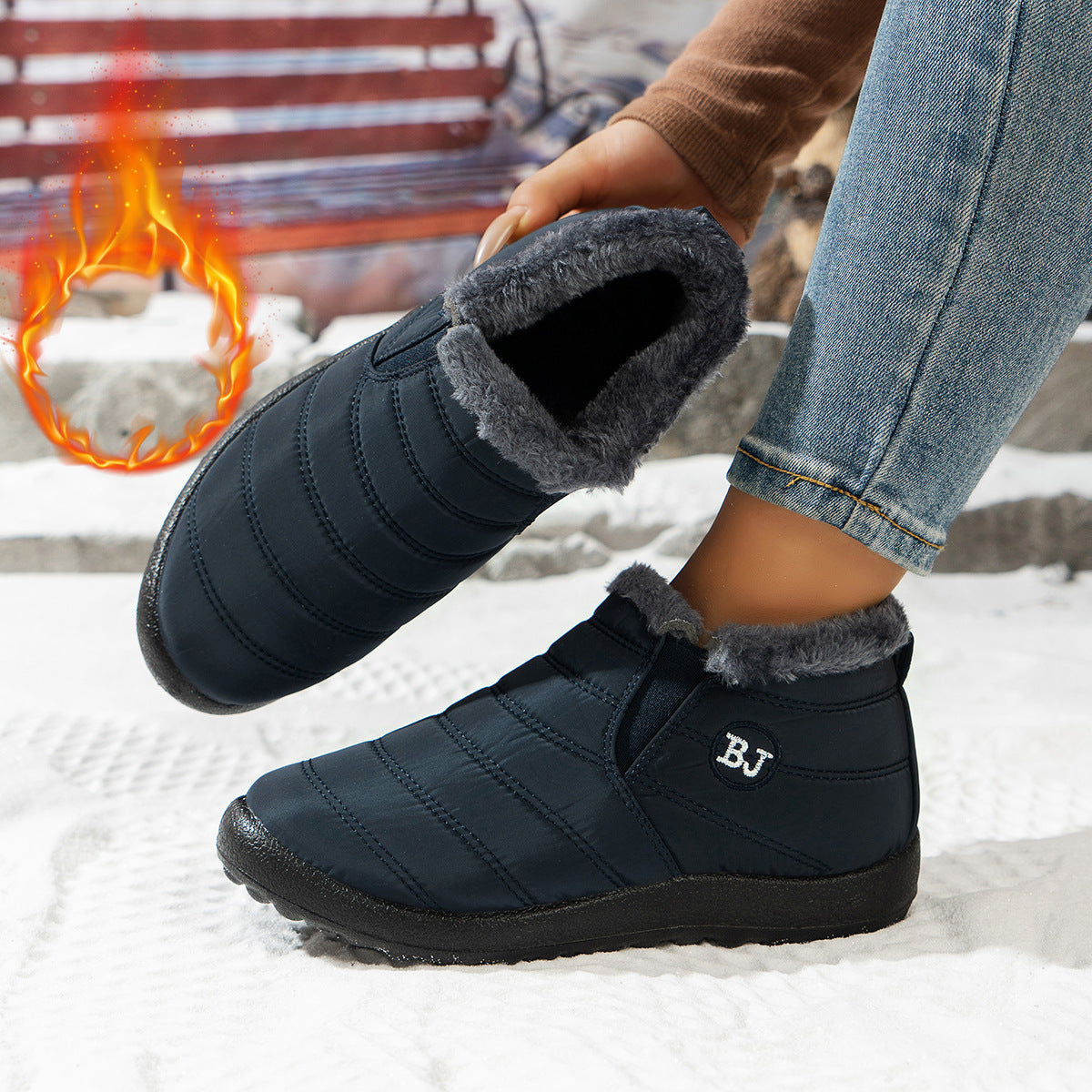 Damen Komfortable Winterboots mit kuscheligem Futter und rutschfester Sohle Stilzeits