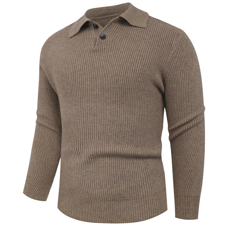 Herren Strickpullover mit modernem Polokragen und funktionalem Knopfverschluss Stilzeits