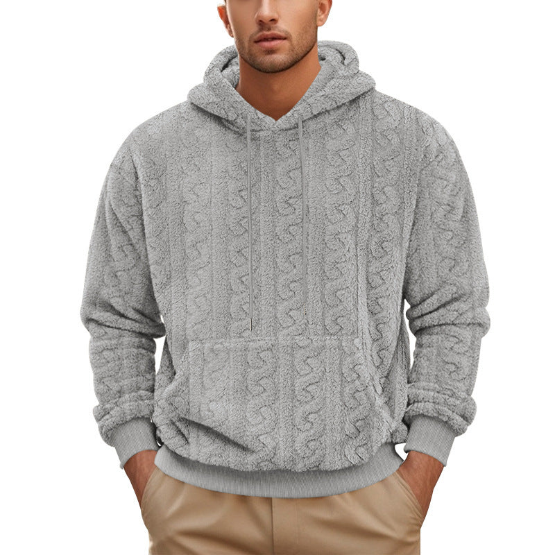 Herren gemütlicher Fleece Hoodie mit Kapuze und Kängurutasche Stilzeits
