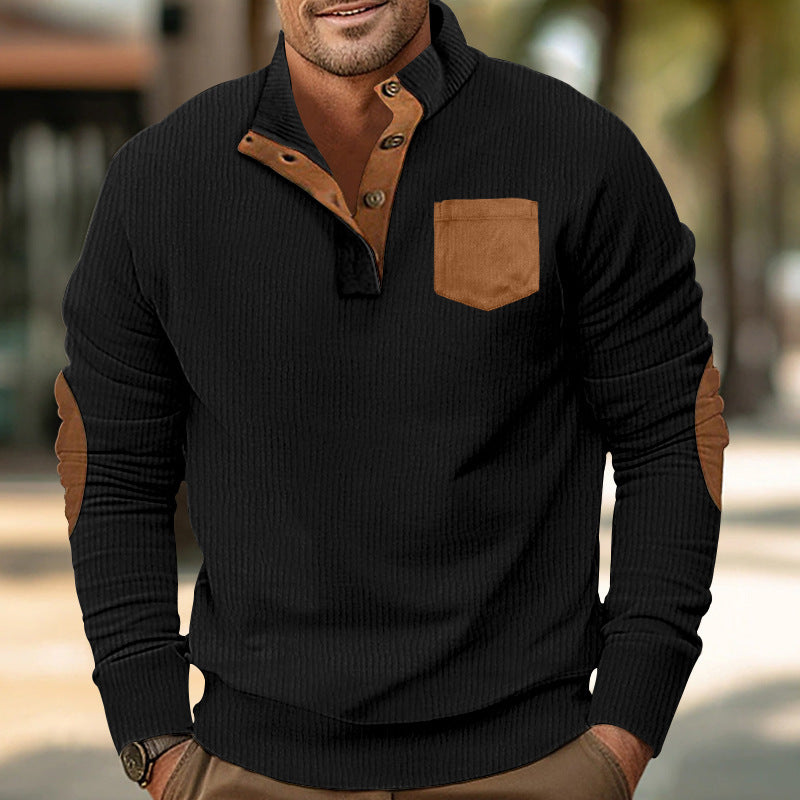 Herren Komfortabler Pullover mit Stehkragen und Kontrastdetails Stilzeits